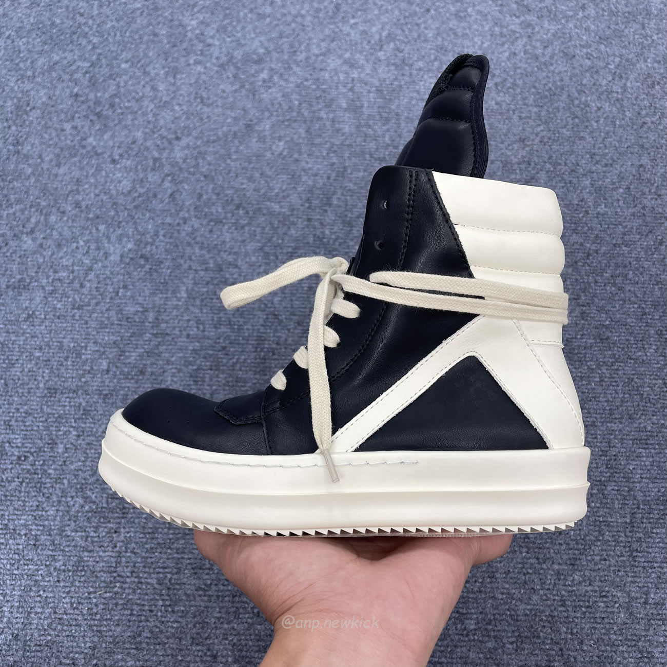 Rick Owens Phlegethon Geobasket Black Milk Ru21s6894 Lpo 91111 (4) - newkick.vip